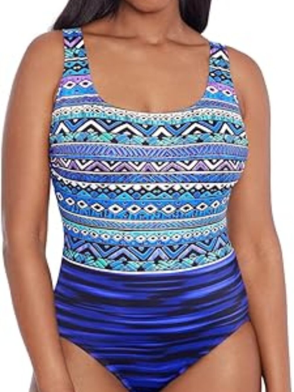 NWT $125 LONGITUDE Mayan Multi Swim Suit sz 16